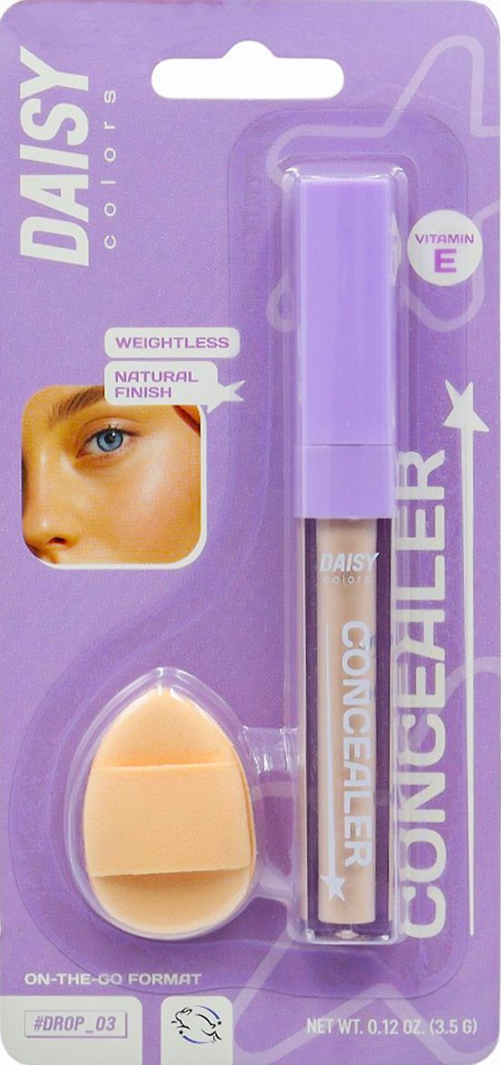 DAISY COLORS Консилер для обличчя зі спонжем Concealer with Sponge 02 (Blister) 3