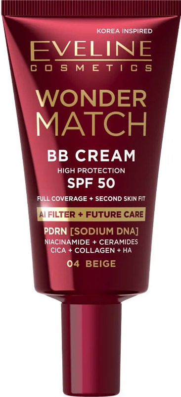 Тональний ВВ-крем для обличчя Eveline Cosmetics Wonder Match SPF 50, 04 Beige 30 мл