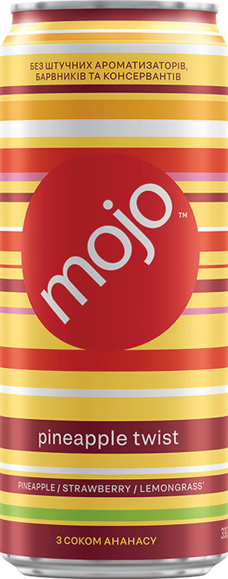 Mojo Напій б/а соковмісний сильногазований "Пайнепл твіст", 0,33л