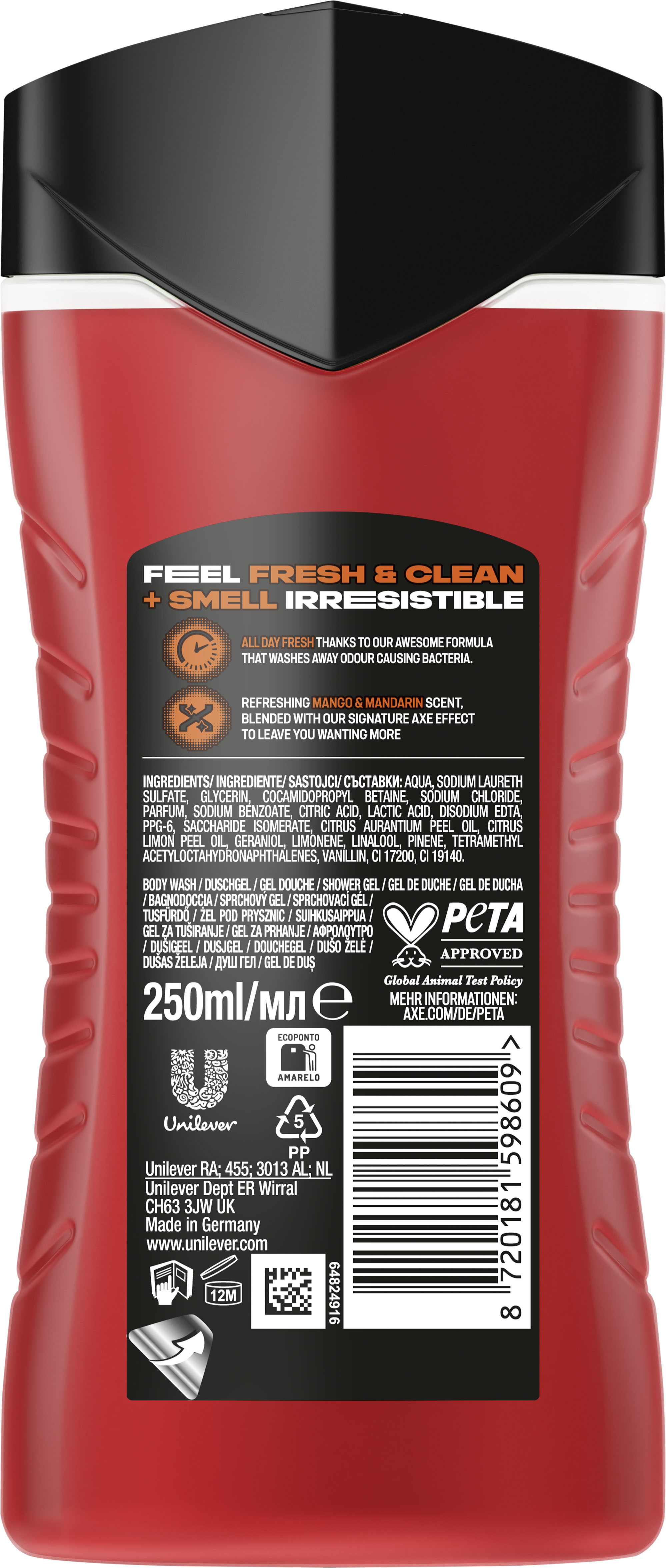 AXE гель для душа и шампунь мужской Sunset Fresh, 250мл