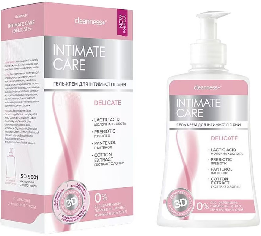 Гель-крем для інтимної гігієни Cleanness+ Intimate Care делікатний 310 г 1