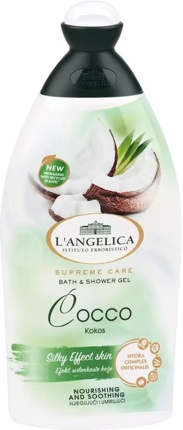 Гель для ванни та душу L'ANGELICA Supreme Care відновлюючий з кокосом 500 мл 1