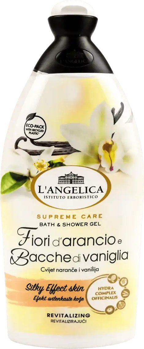 Гель для ванни та душу L'ANGELICA Supreme Care живильний апельсин і ваніль 500 мл. 1