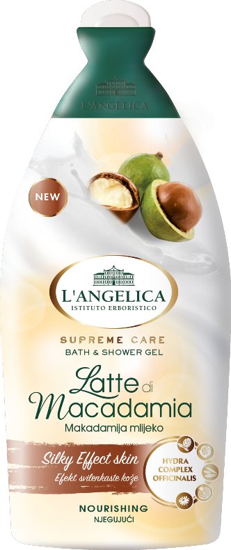 Гель для ванны и душа L'ANGELICA Supreme Care питательный с молочком макадами, 500 мл