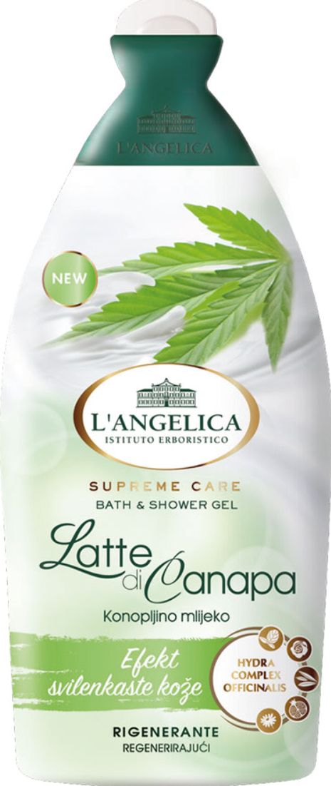 Гель для ванни та душу L'ANGELICA Supreme Care конопляне молоко, 500 мл 1