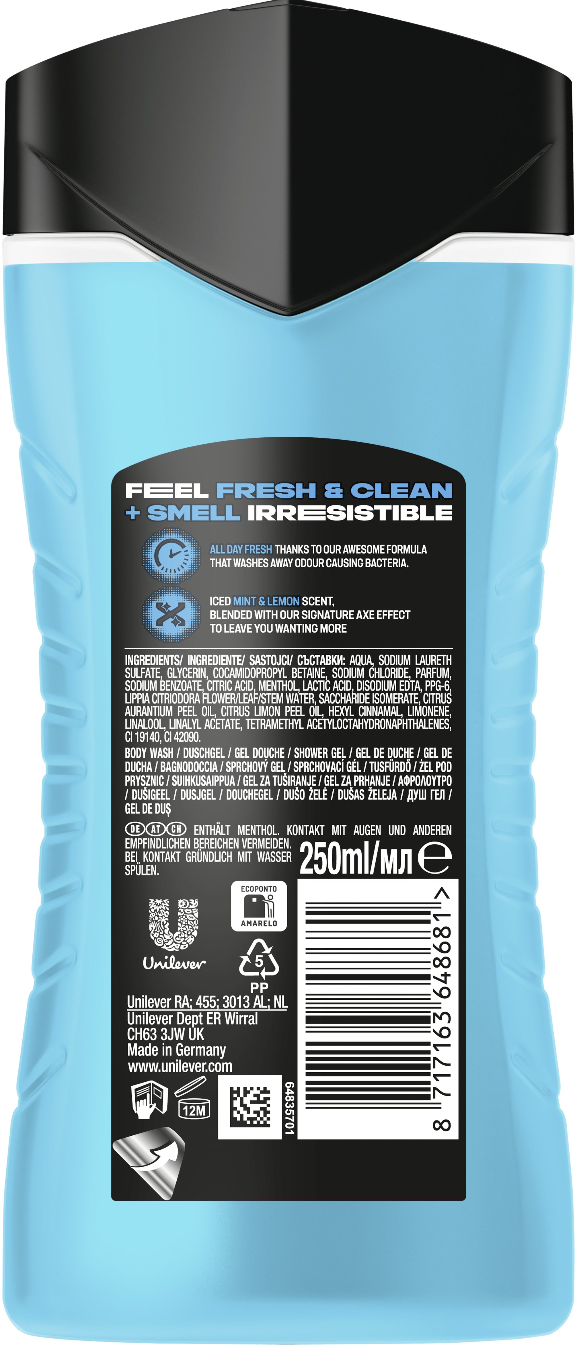 Гель для душу AXE Ice Chill 250 мл 