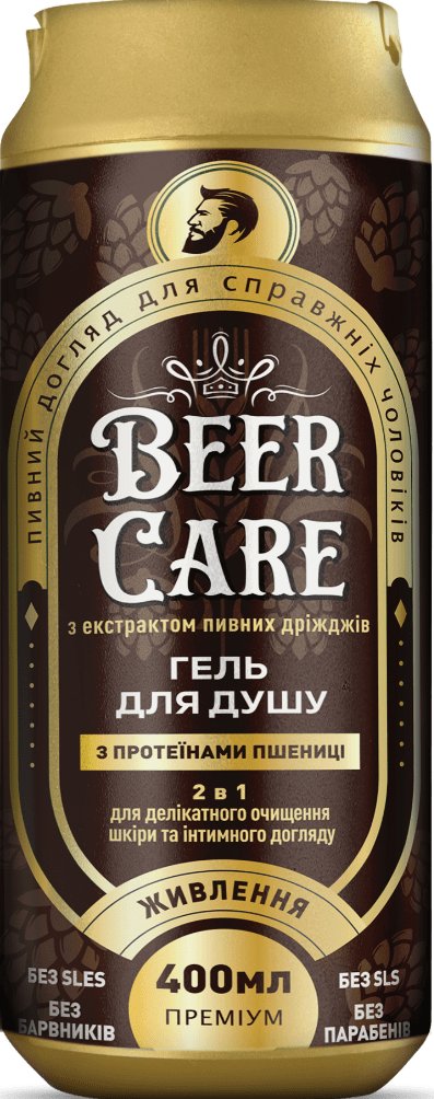 Гель для душу Beer Care 2в1 З протеїнами пшениці Живлення, 400 мл 1
