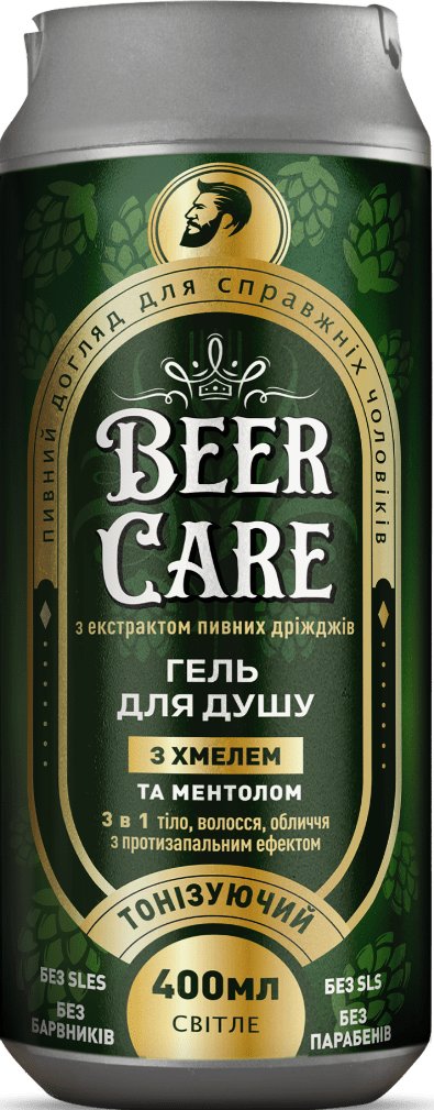 Гель для душу Beer Care 3в1 Тонізуючий з хмелем, 400 мл 1