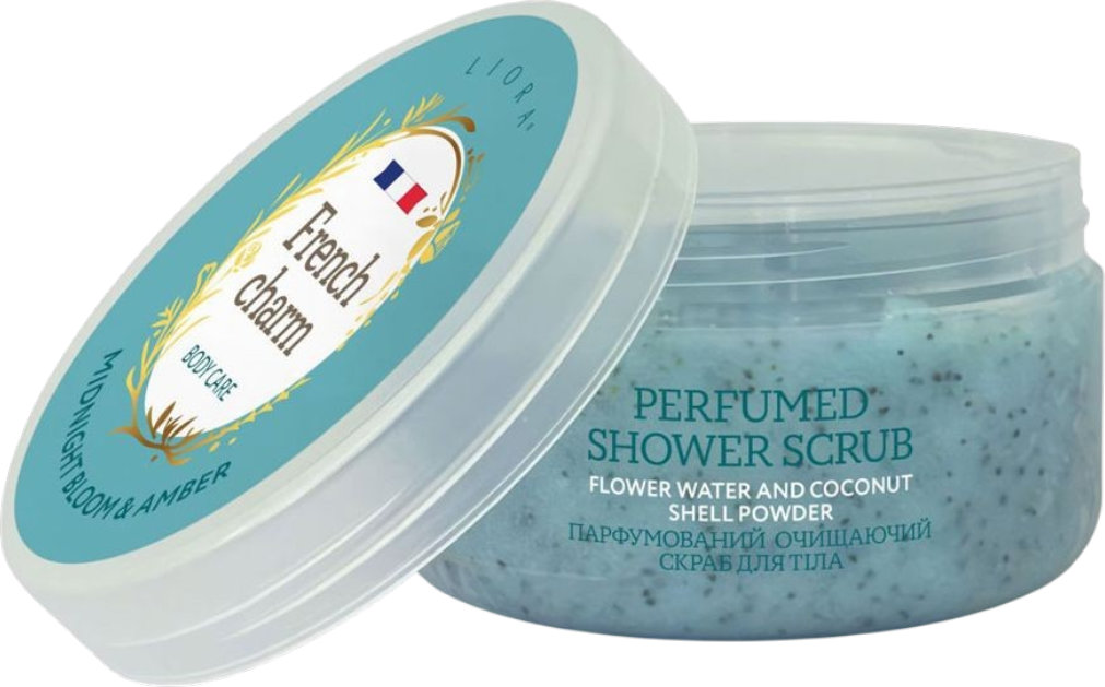 Скраб для тіла Liora Mindnight Bloom & Amber очищуючий парфумований 335 г 1