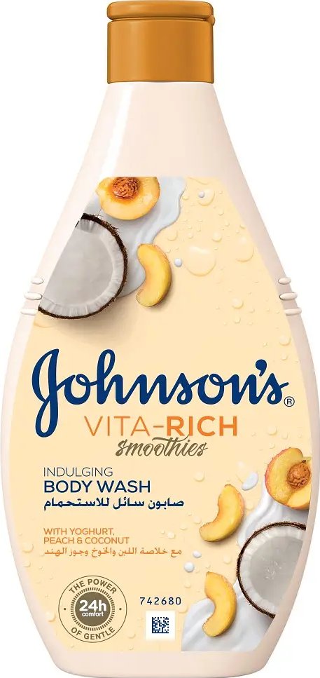 Гель для душу Johnson's Vita Rich смузі з йогуртом, кокосом та екстрактом персика 400 мл 8