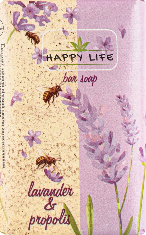 Happy Life мило туал. Лаванда і прополіс, 180г 4