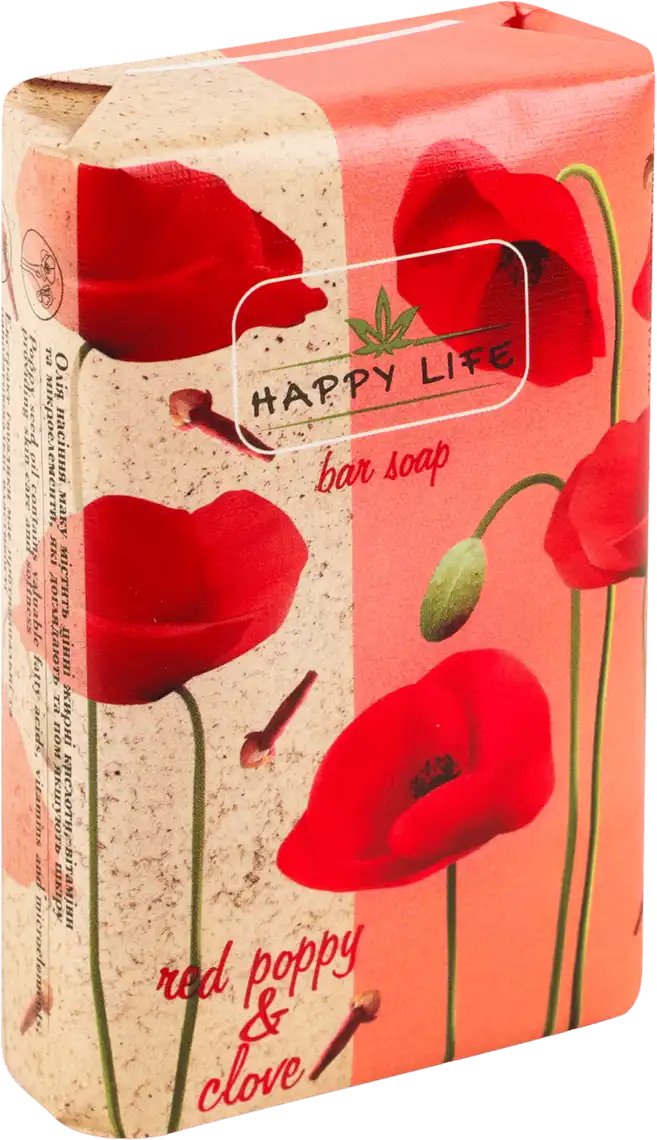 Happy Life мило туал. Червоний мак і гвоздика, 180г 1