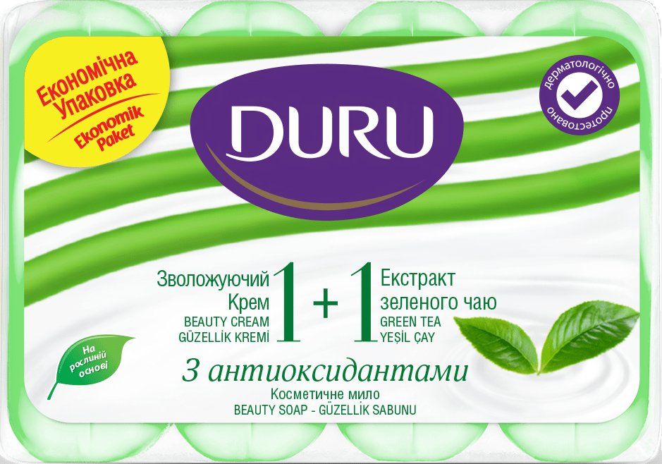 Крем-мило Duru Soft Sensations Зелений чай, 4*80 г 1