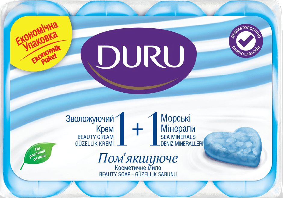 Крем-мило Duru Soft Sensations Морські мінерали, 4*80 г 1