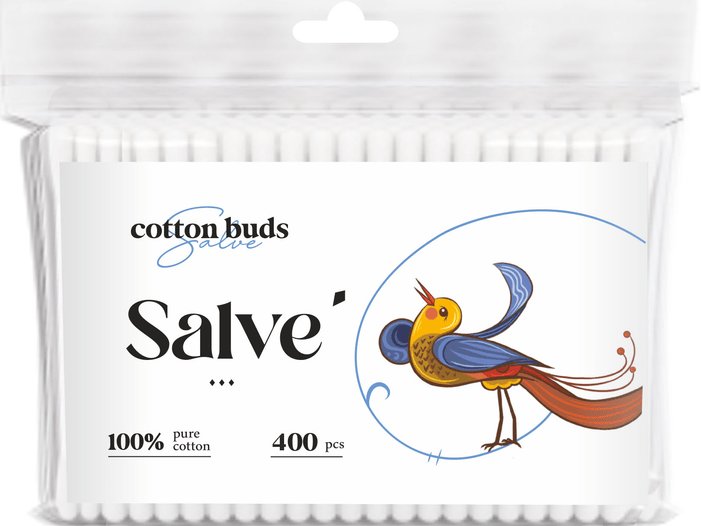 Ватні палички Salve, 400 шт 1