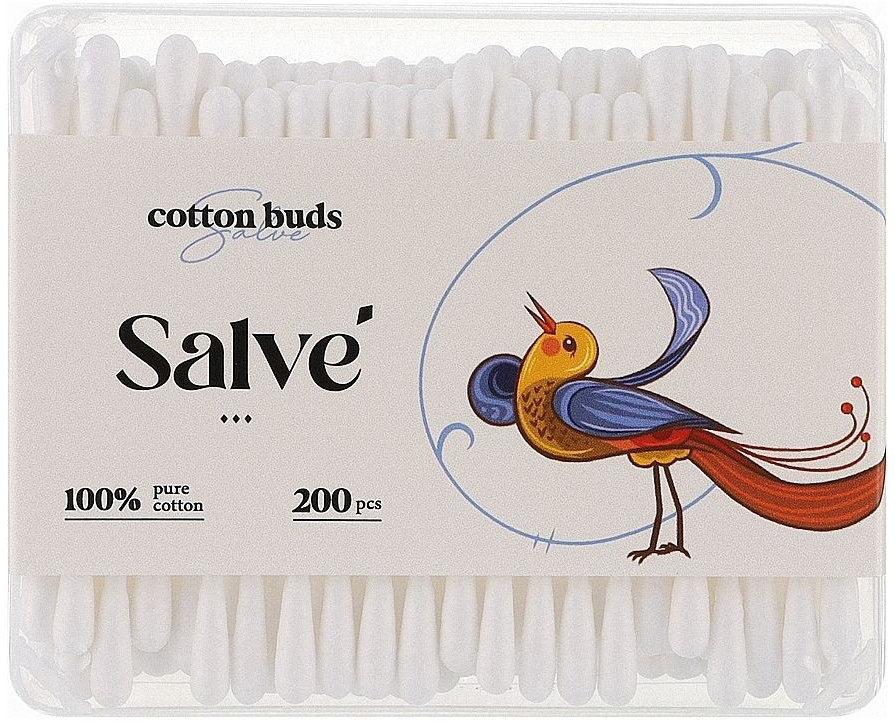 Ватні палички прямокутні Salve, 200 шт 1