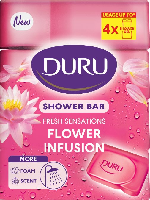 Туалетне мило DURU FRESH Квіткова Хмара екопак, 4*150 г 1