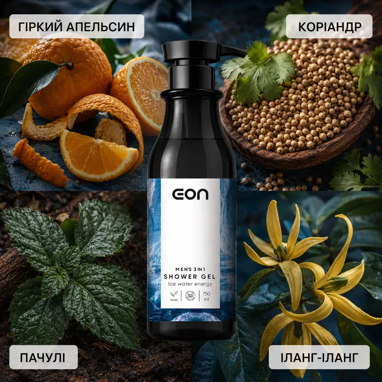 Гель для душа EON 3 в 1 Ice Water Energy 750 мл фото 3