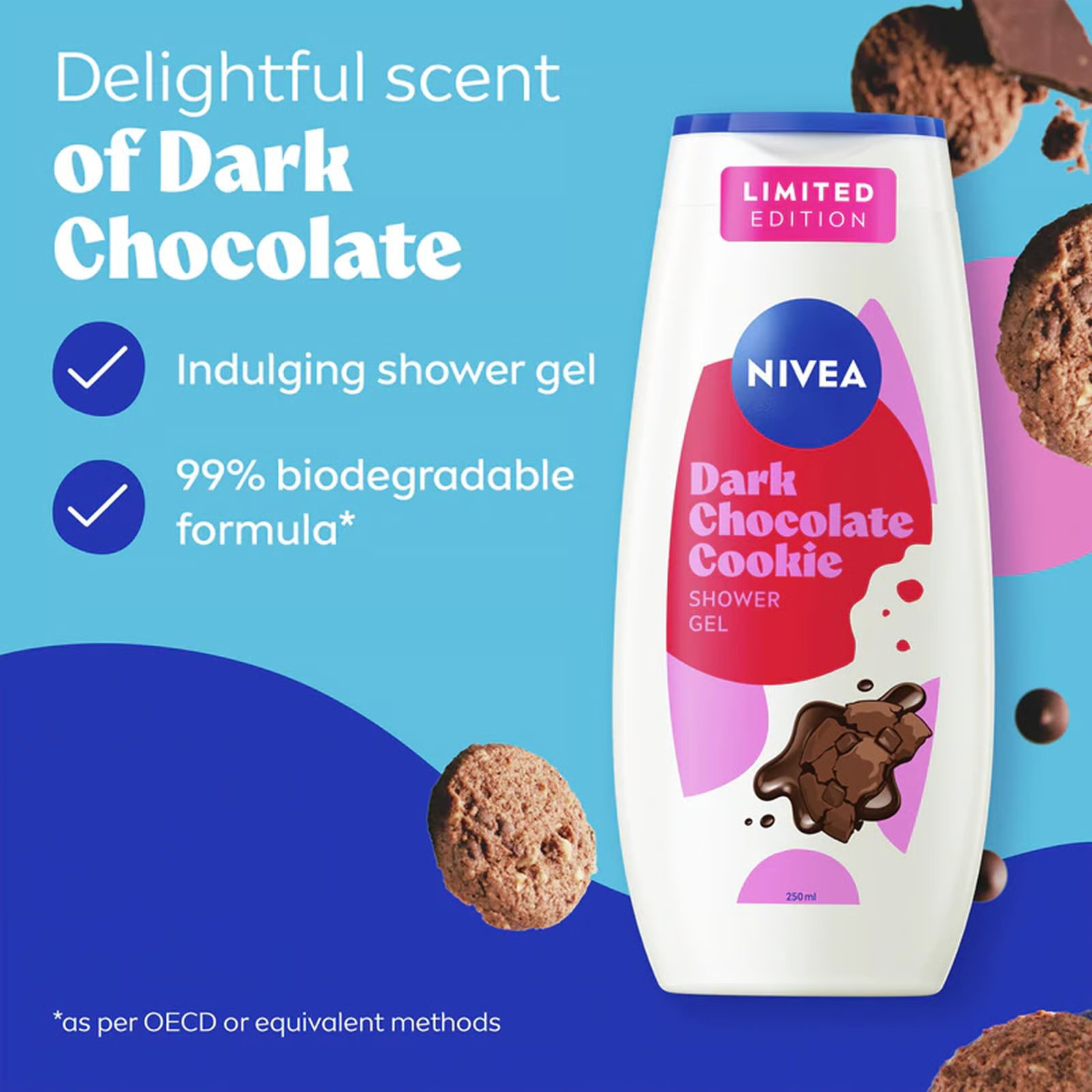 Гель-крем для душу Nivea Dark Choсolate Cookie 250 мл фото 6