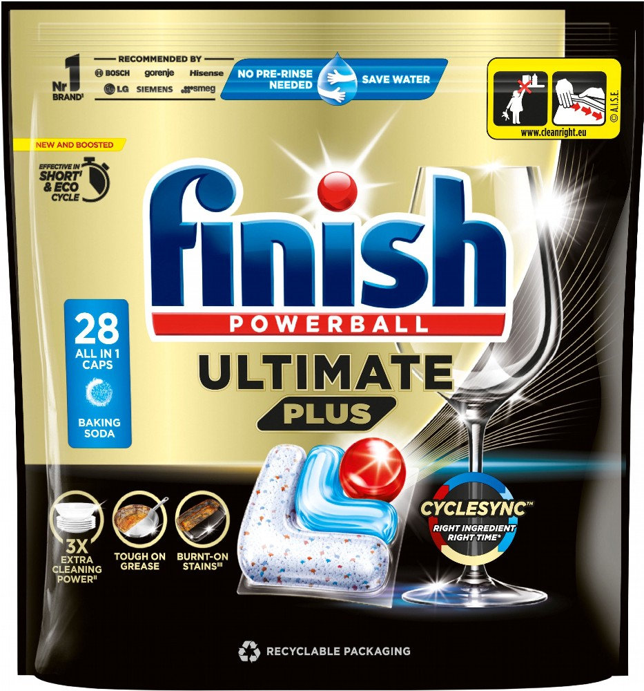Капсули для посудомийних машин Finish Ultimate Plus сода 28 шт.