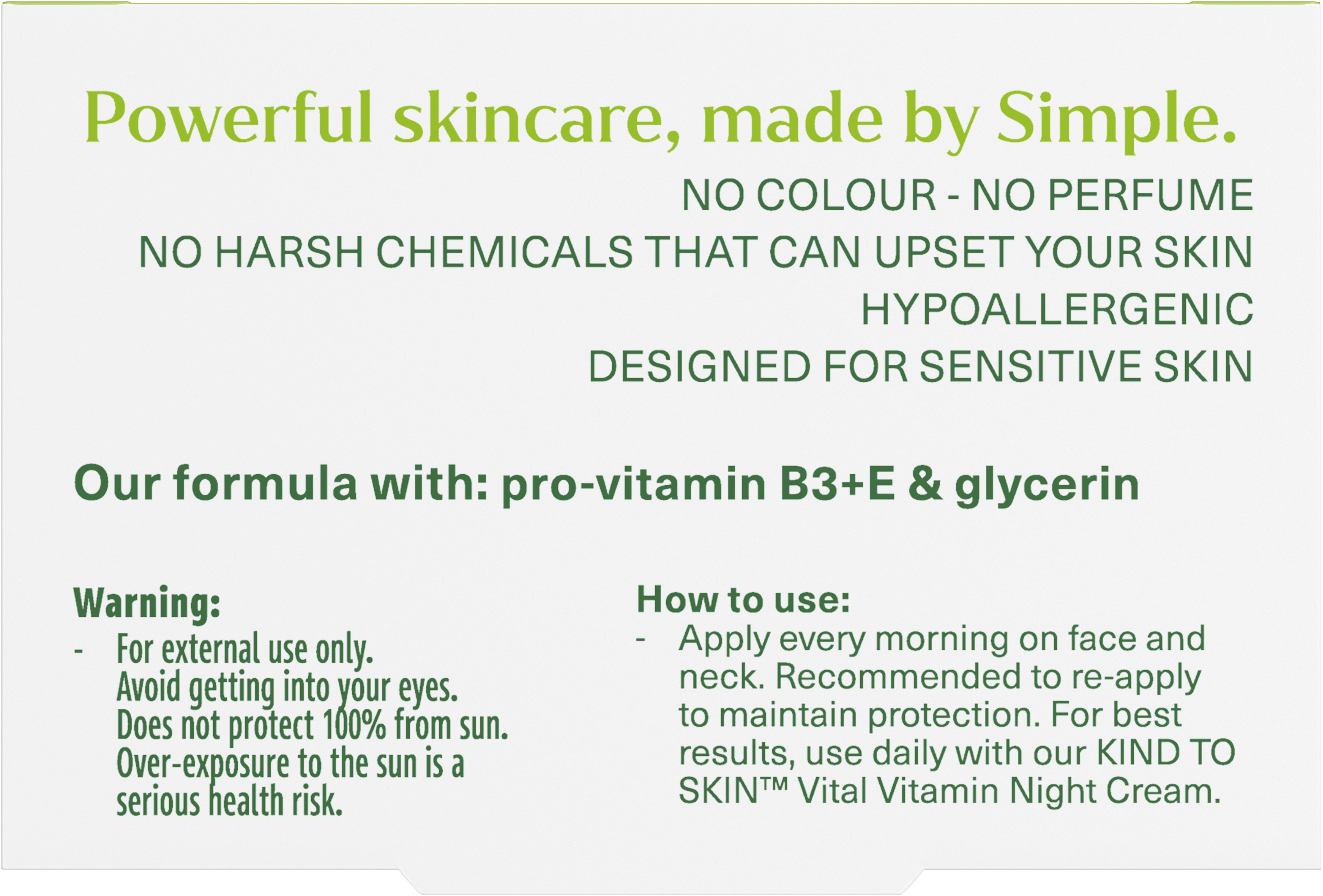 Крем для обличчя Simple Kind to skin SPF15 вітамінний денний 50 мл фото 3