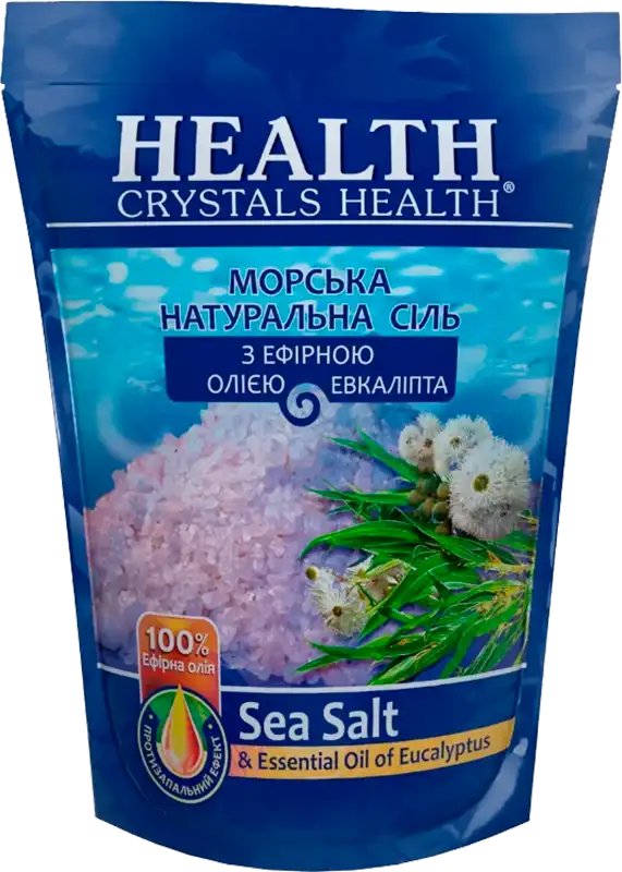 Упаковка Сіль морська натуральна Crystals Health Евкаліпт для ванни 500 г 1