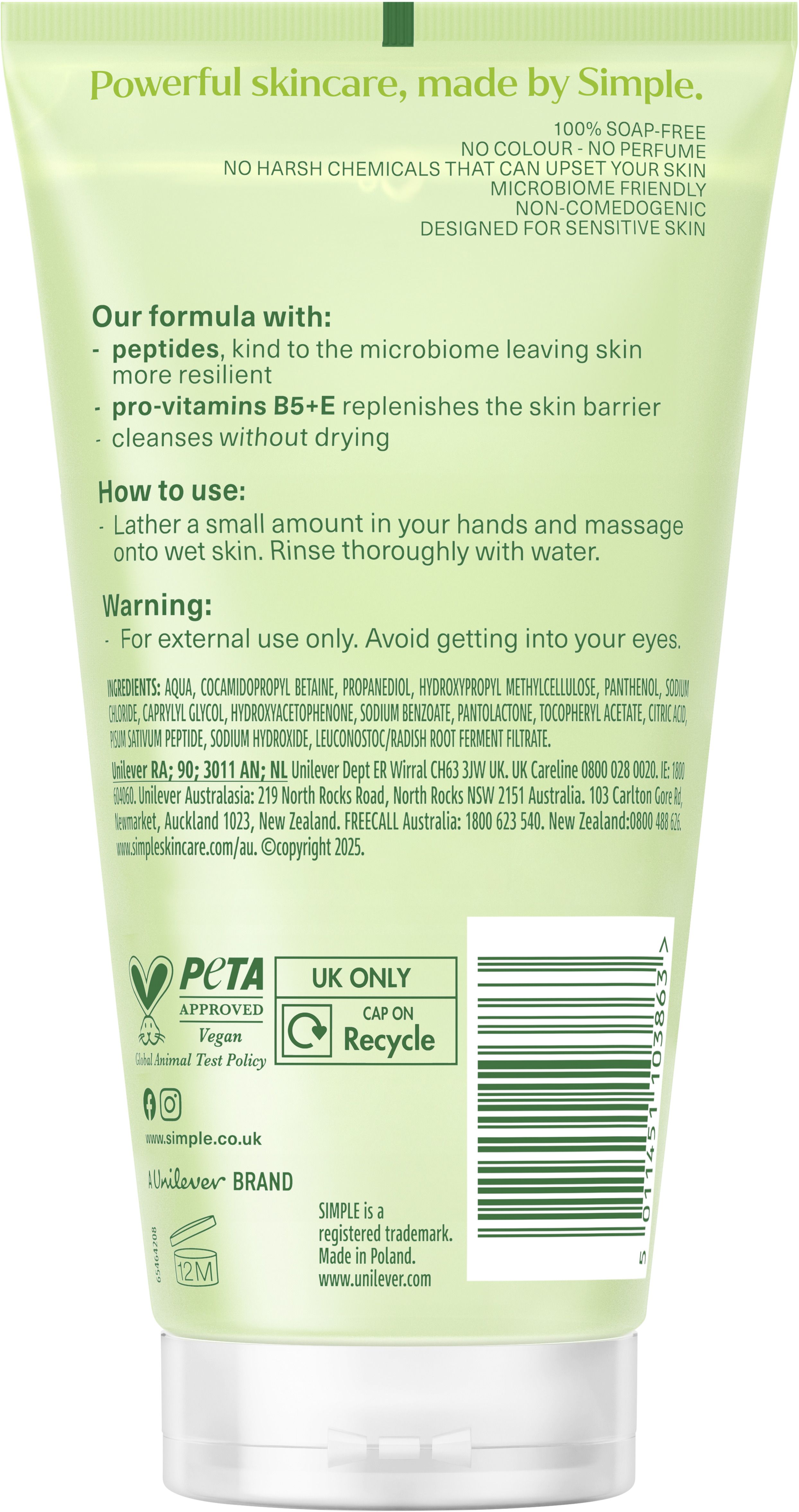 Гель для вмивання SIMPLE Kind To Skin освіжаючий 150 мл