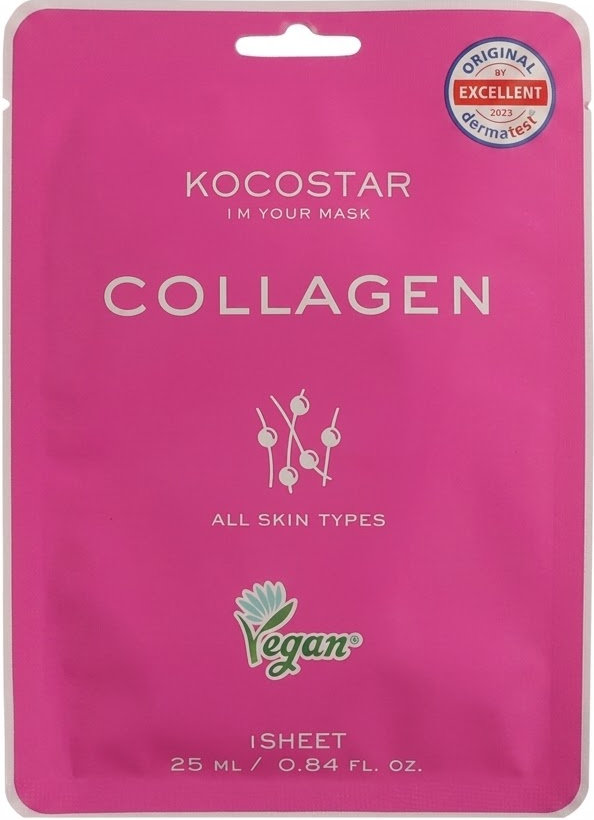 Маска тканинна для обличчя Kocostar Collagen антивікова з колагеном 25 мл 2