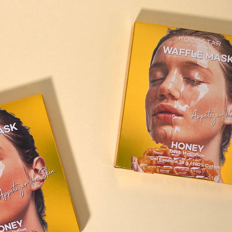 Маска тканинна для обличчя Kocostar Honey Waffle Mask Медове задоволення живильна 38 г фото 3