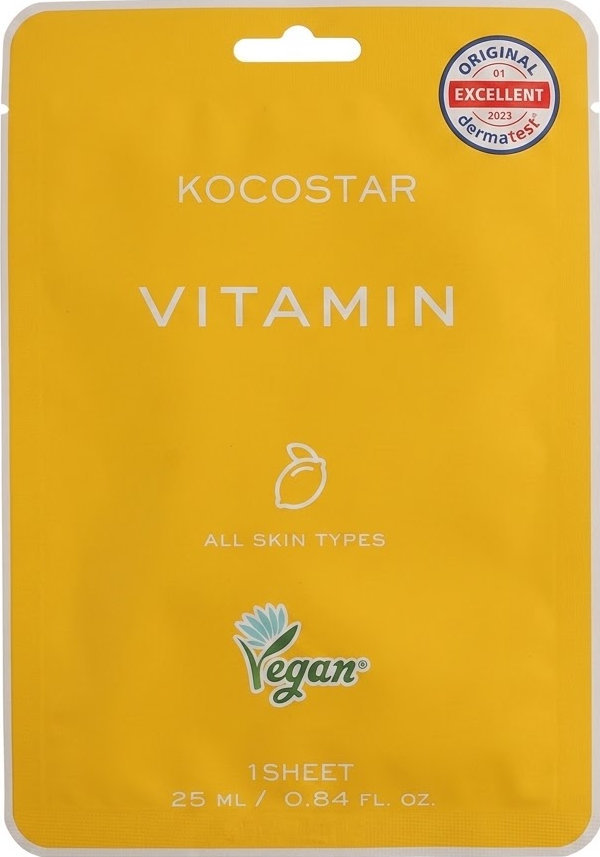 Kocostar маска д/обличчя тканинна для сяяння шкіри з вітамінами  Vitamin, 25мл 1