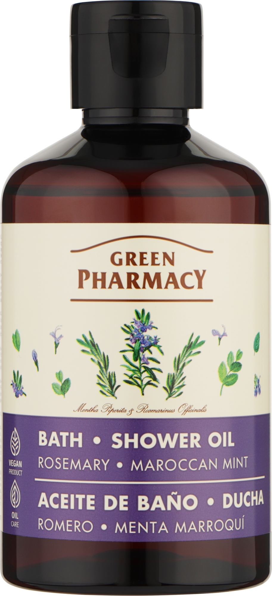 Олія для ванни та душу Green Pharmacy розмарин і марокканська м'ята 250 мл 1
