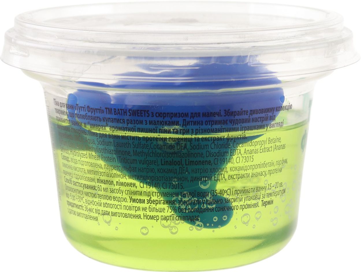Пена для ванны BATH SWEETS Тутти Фрутти с сюрпризом 120 мл фото 1