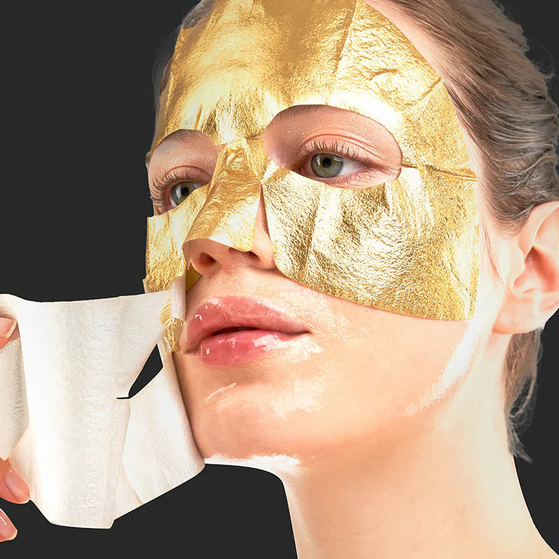 Маска тканинна для обличчя Kocostar Gold Foil Triple Layer тришарова із золотою фольгою 25 мл фото 2