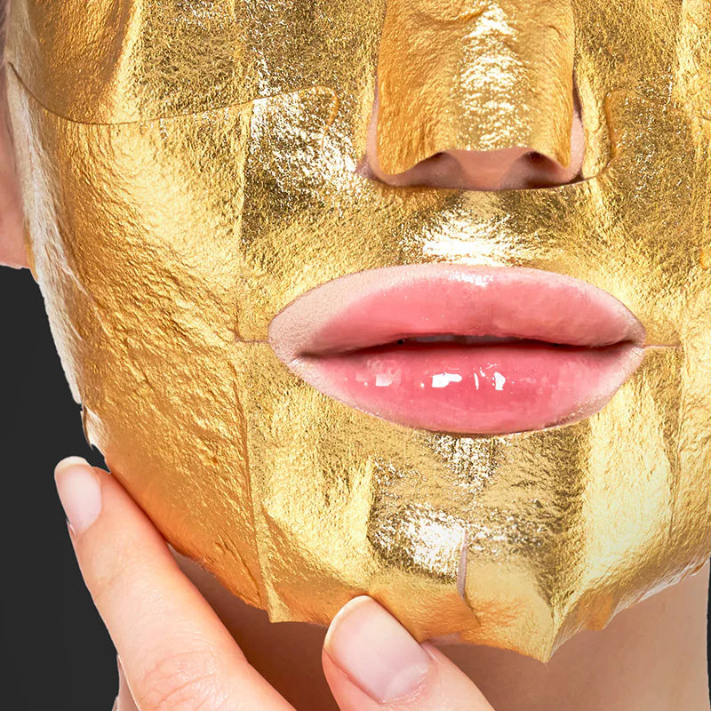 Маска тканинна для обличчя Kocostar Gold Foil Triple Layer тришарова із золотою фольгою 25 мл фото 3