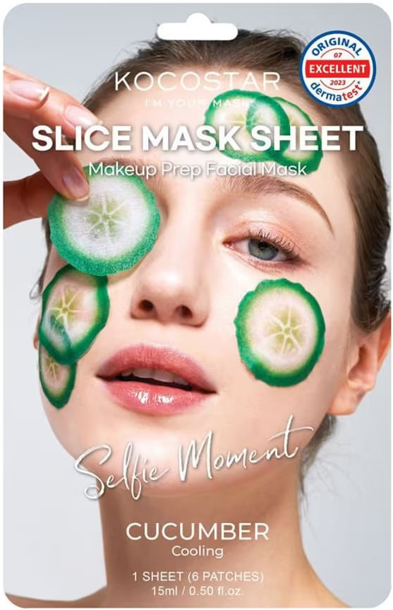 Kocostar маска-слайс д/обличчя тканинна Cucumber Slice Mask, 15мл/6шт 1