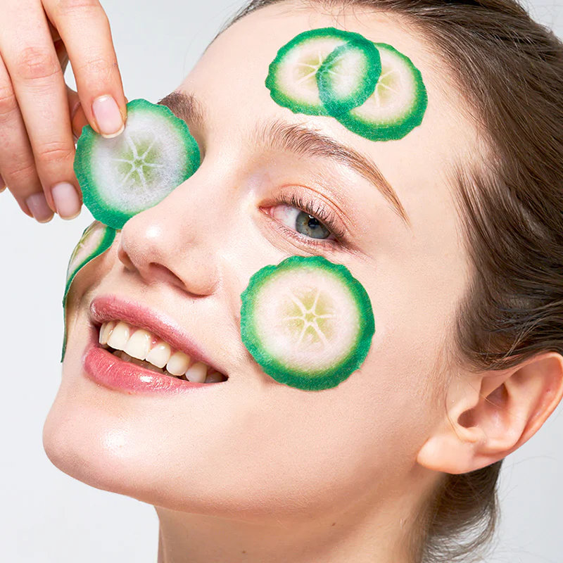 Маска-слайс тканинна для обличчя Kocostar Cucumber Slice Mask 6 шт. х 15 мл фото 2