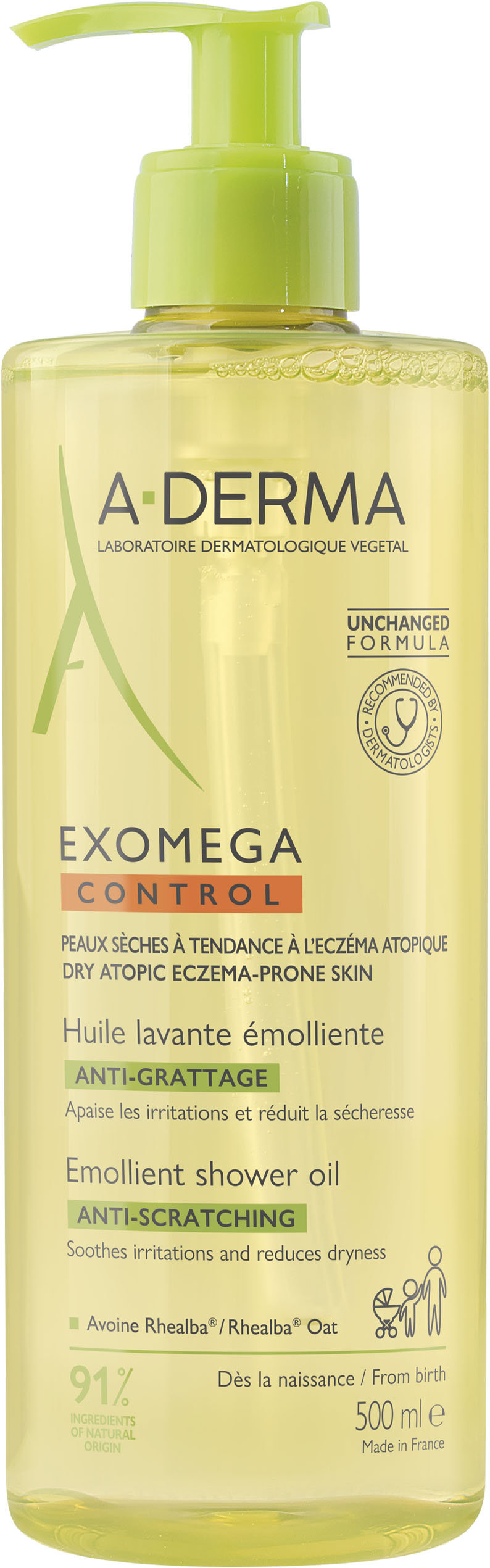 Олія-емолент A-Derma Exomega Control Очищувальна, 500 мл 2
