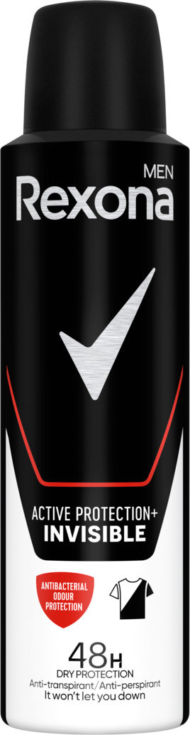 Антиперспірант-спрей Rexona Men Невидимий на чорному та білому одязі 150 мл