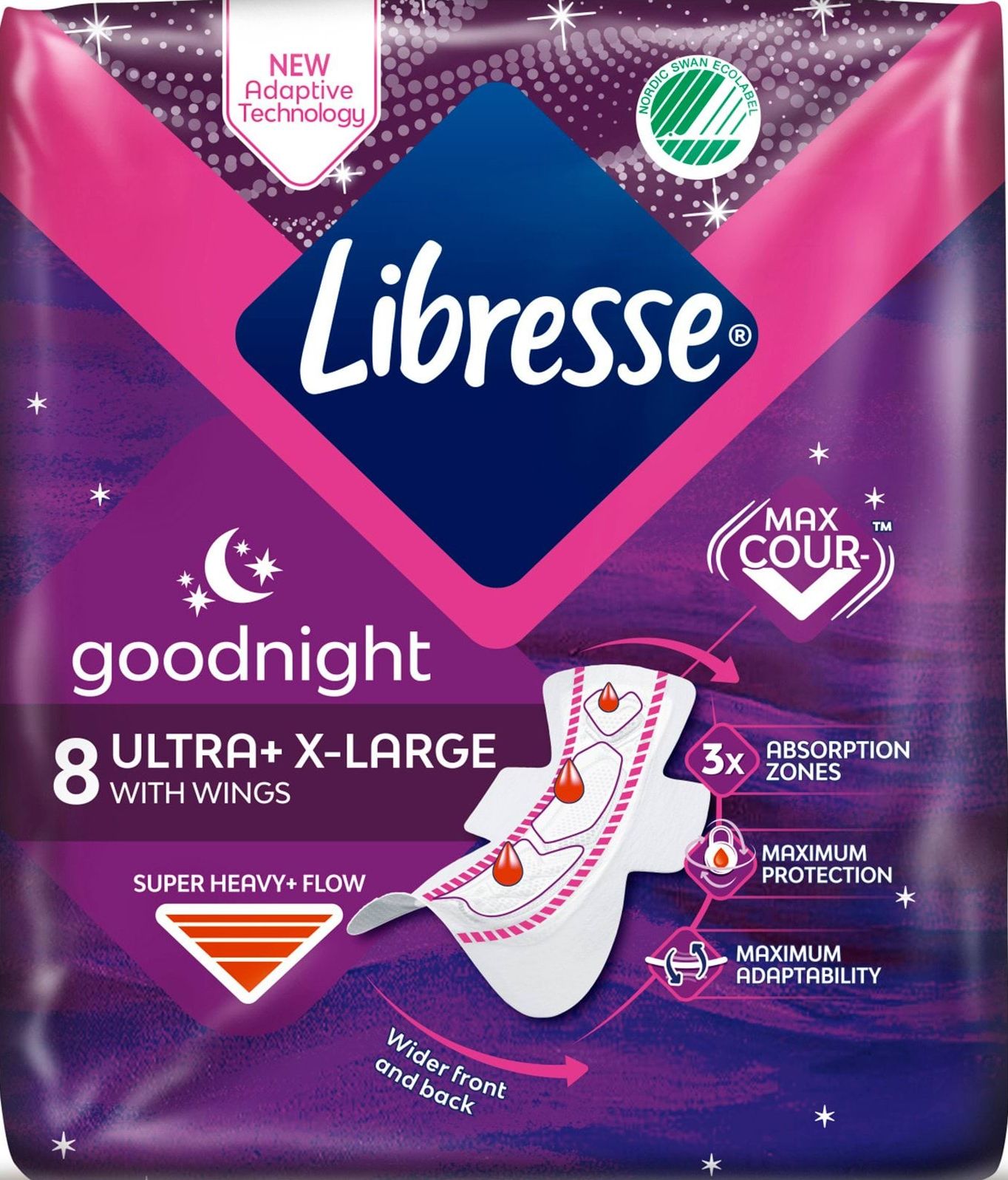 Libresse Ultra Goodnight Extra Large гигиенические прокладки ночные 8 шт
