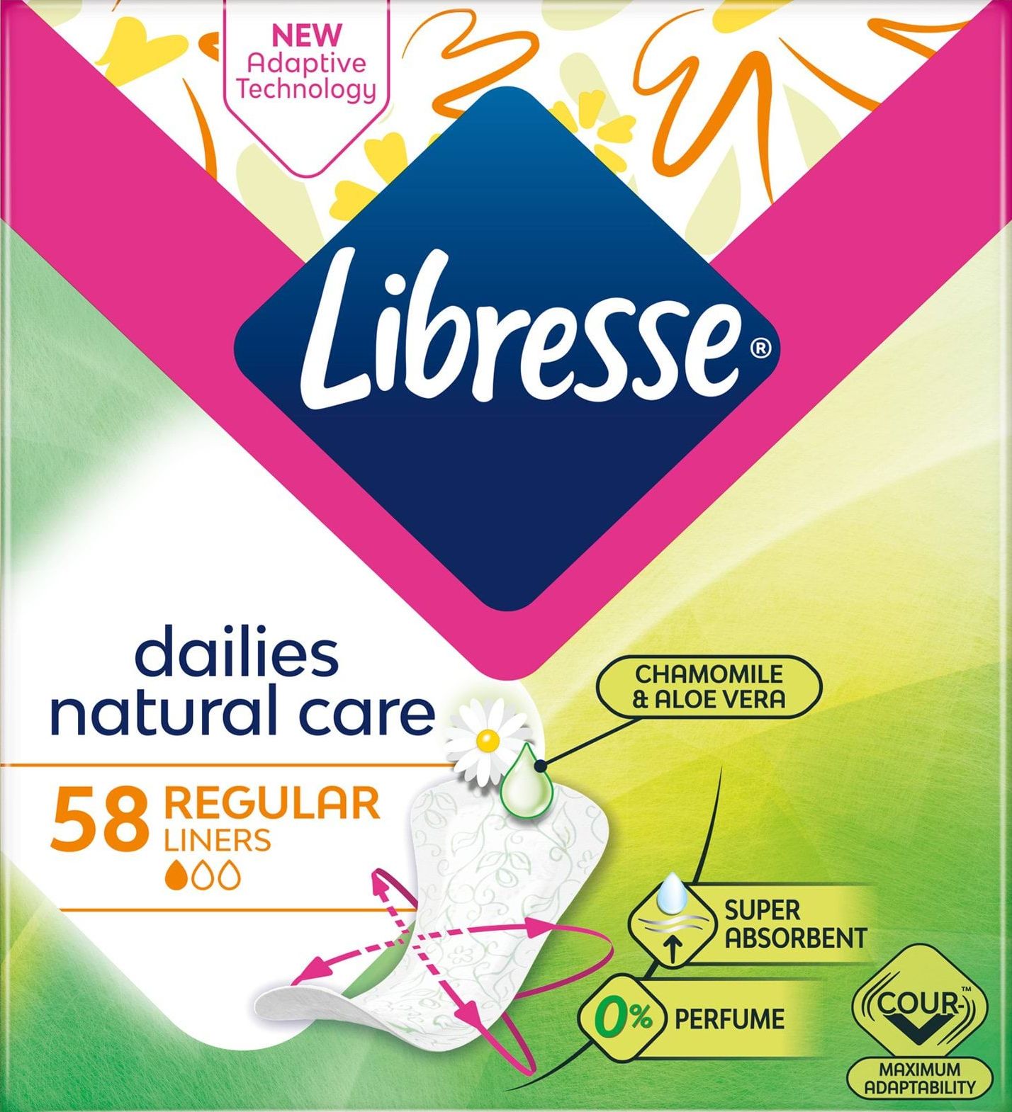 Щоденні прокладки Libresse Natural care 58 шт.
