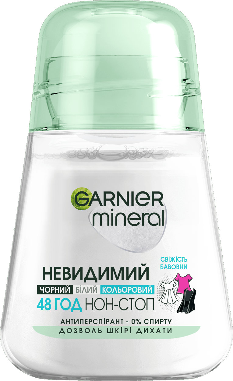 Дезодорант роликовий Garnier MINERAL Невидимий 48 год, 50 мл 1