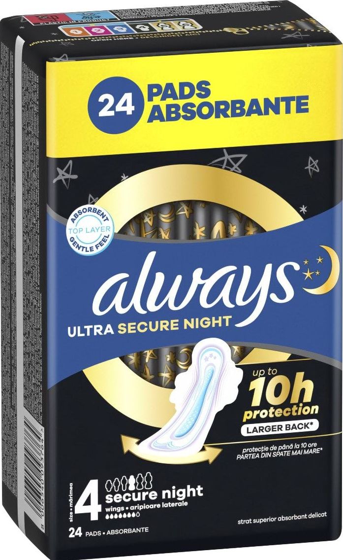 Гігієнічні прокладки Always Ultra Secure Night Розмір 4, 24 шт. фото 1