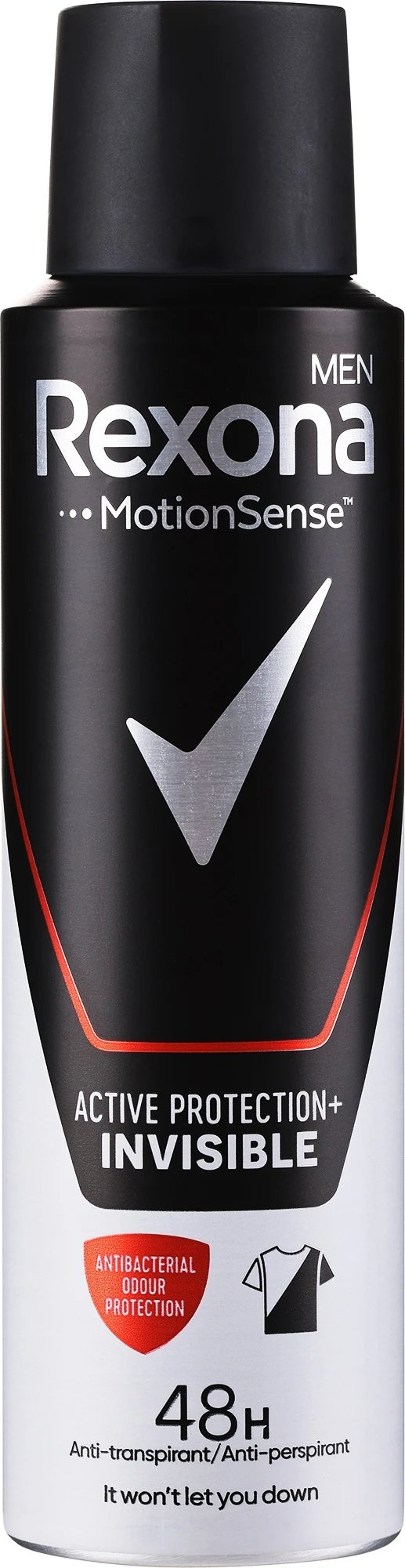 Дезодорант спрей Rexona Men невидимий на чорному і білому одязі 200 мл