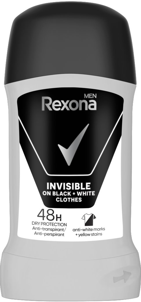 Rexona дез. стік чол. Invisible Black&White, 50мл 2