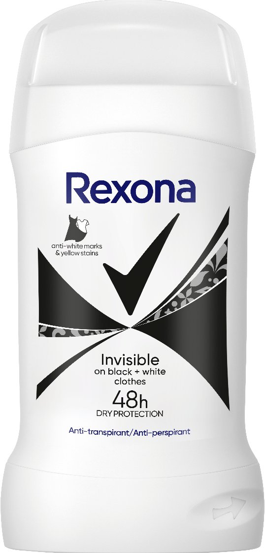 Rexona дезодорант стік Невидимий на чорному та білому 48 годин, 50г 2