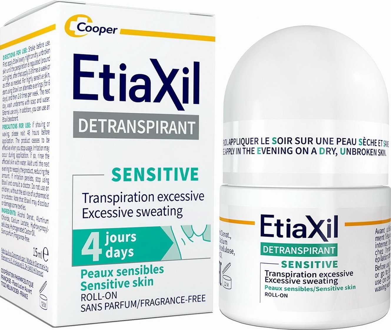 Антиперспирант Etiaxil Sensitive для чувствительной кожи, Roll-on, 15 мл, для подмышек