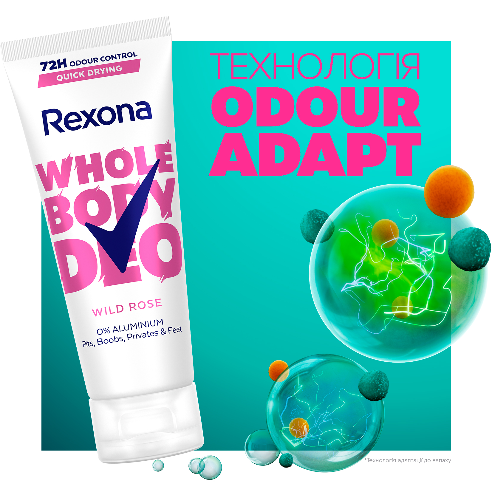 Дезодорант крем Rexona Whole Body Deo Wild Rose 75 мл фото 3