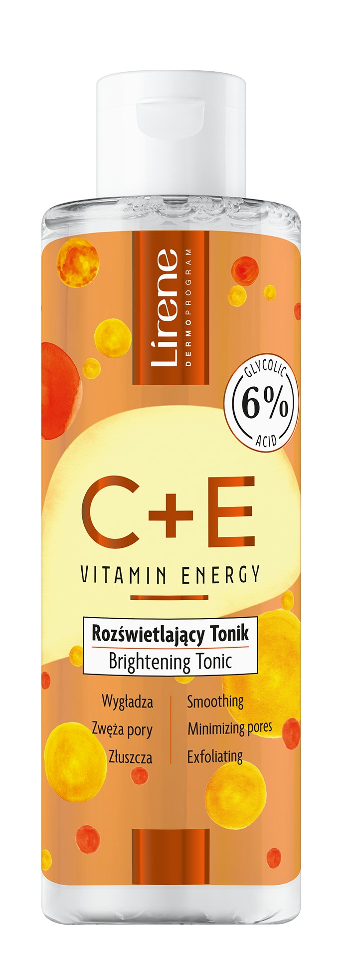 Тонік для обличчя Lirene C + E Vitamin Energy Brightening Tonic освітлючий та відлущувальний 200 мл 1