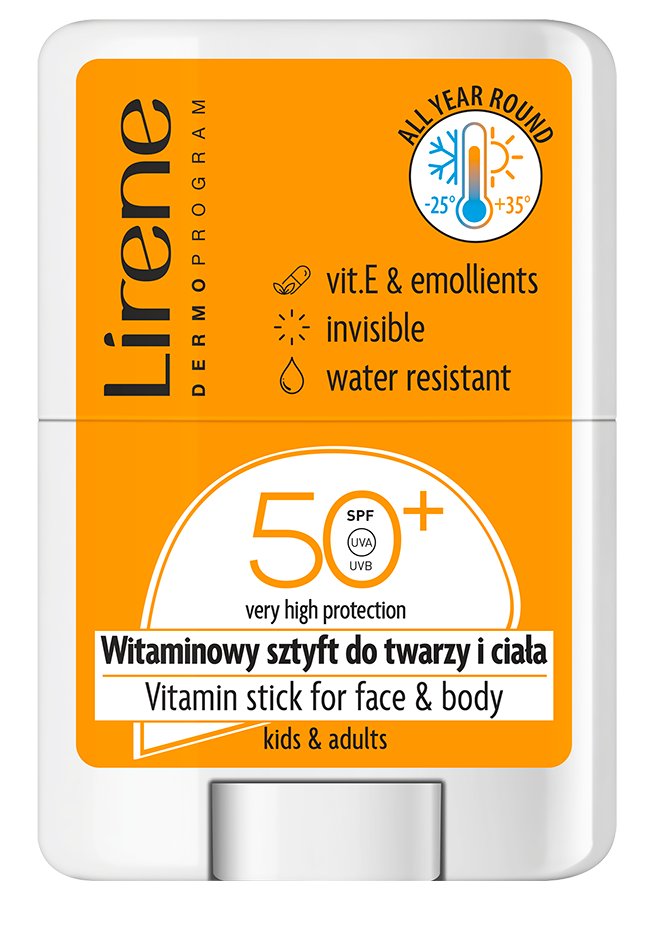 Lirene стік вітаминний для обличчя та тіла водостійкий SPF50, 15г 1