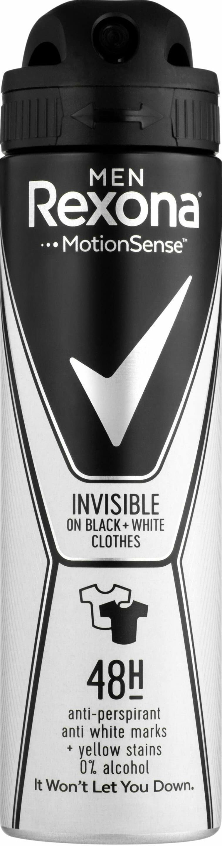 Антиперспірант аерозоль Rexona невидимий на чорному і білому одязі 150 мл